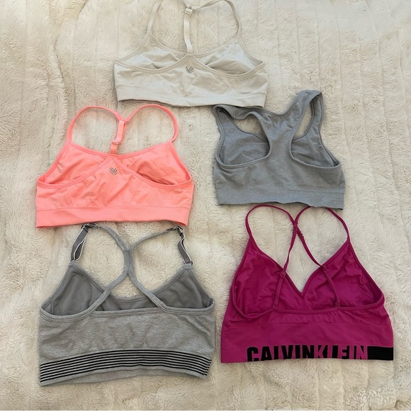 Lot of 5 Quality Sports Bras Size Small S Champion, Calvin Klein Etc EUC - Picture 2 of 10